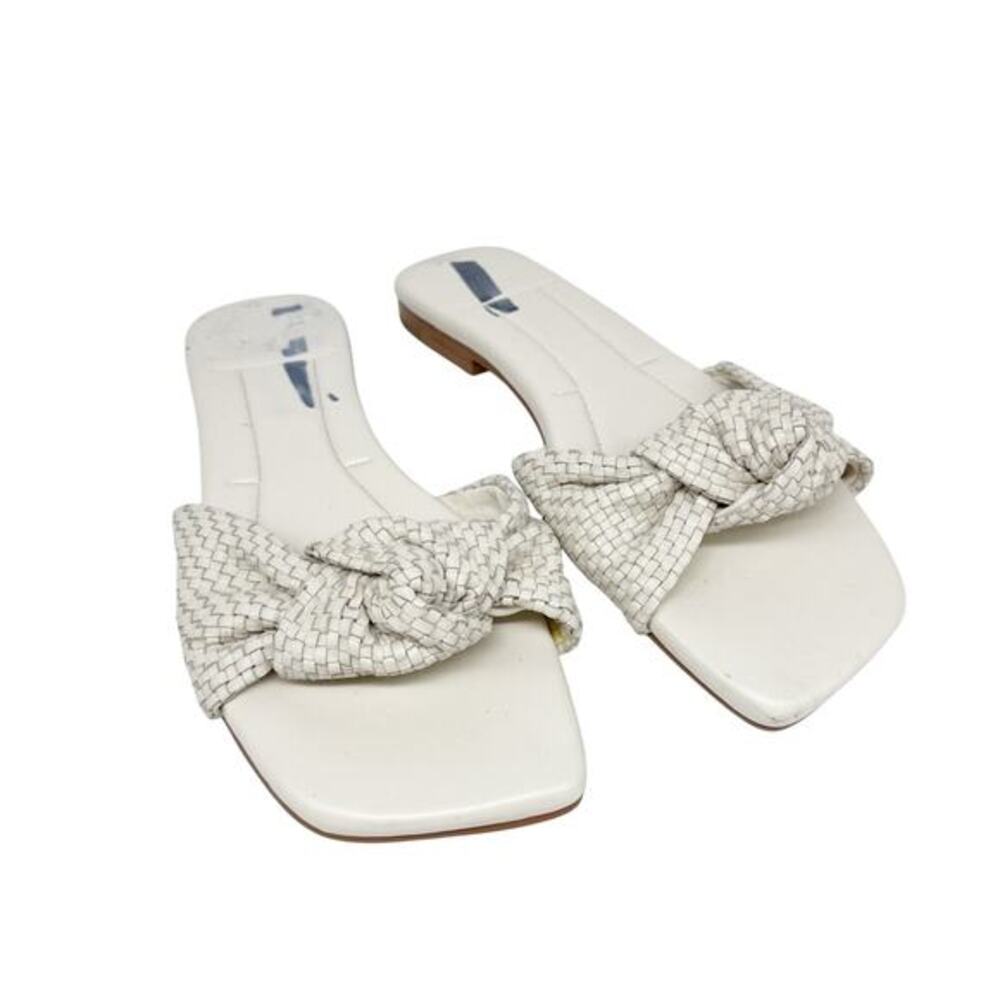 Marc Fisher LTD Women's Marlon Flat Sandals Cream Leather Braided Size 6M